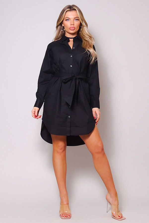 Thumbnail: Long Sleeve Poplin Shirt Dress