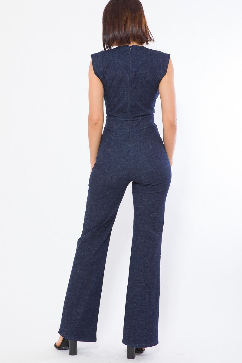 Thumbnail: Fashion Denim Stretch Jumpsuit