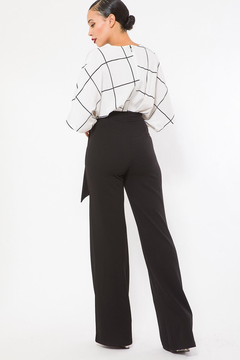 Thumbnail: Square Print Woven Top Detailed Fashion Jumpsuit