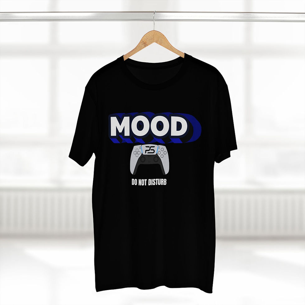 Black PS5 Gaming Mood Tee: "Mood, Do Not Disturb"