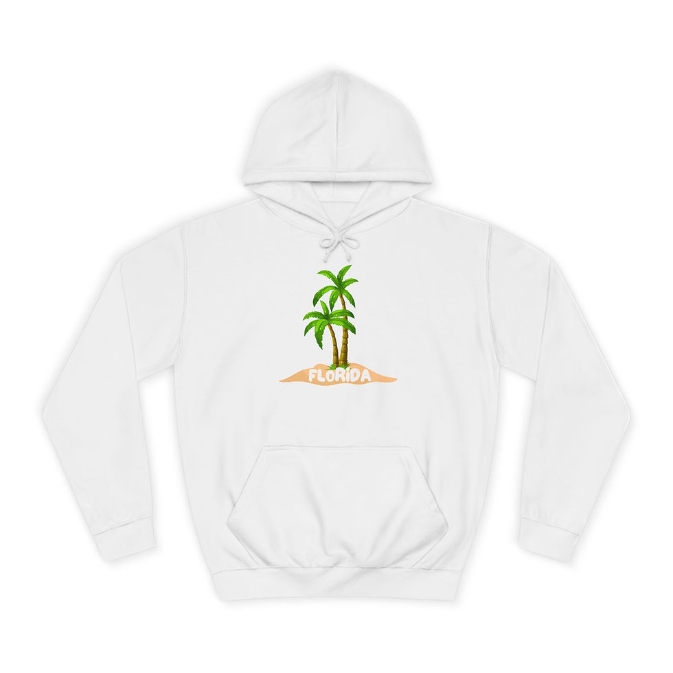 White hoodie with palm trees
