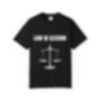 Black Law In Session tee featuring scales of justice