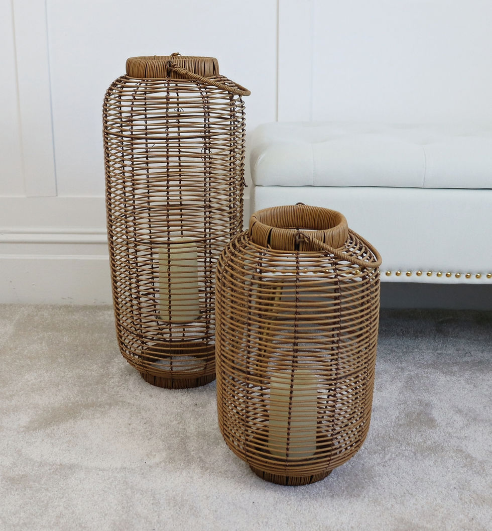 Thumbnail: Yowin Tall Rattan Lantern With Candle