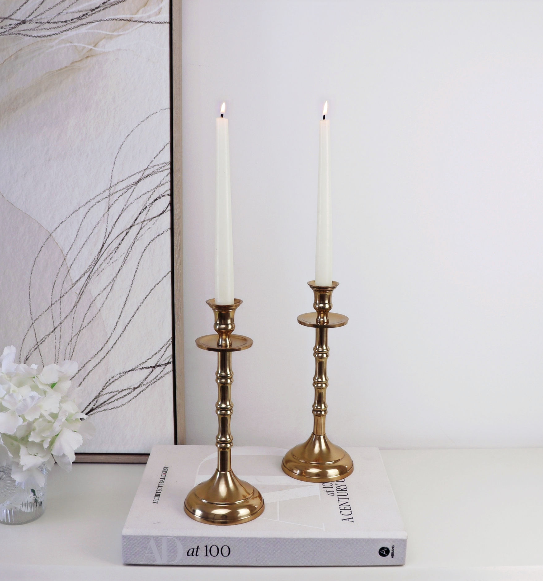 Pharoh Tall Gold Metal Candle Holder