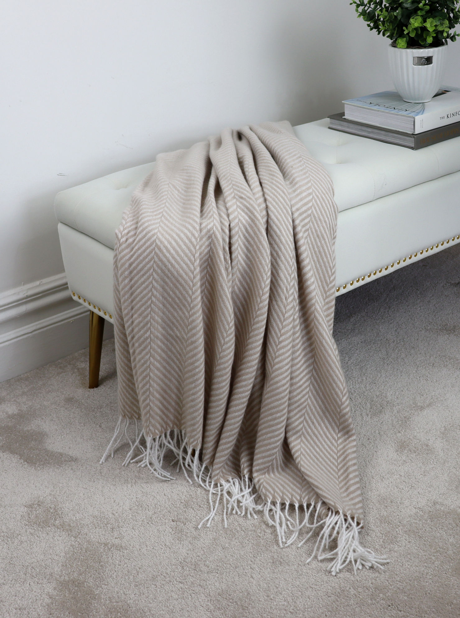 Spencer Stone Herringbone Throw