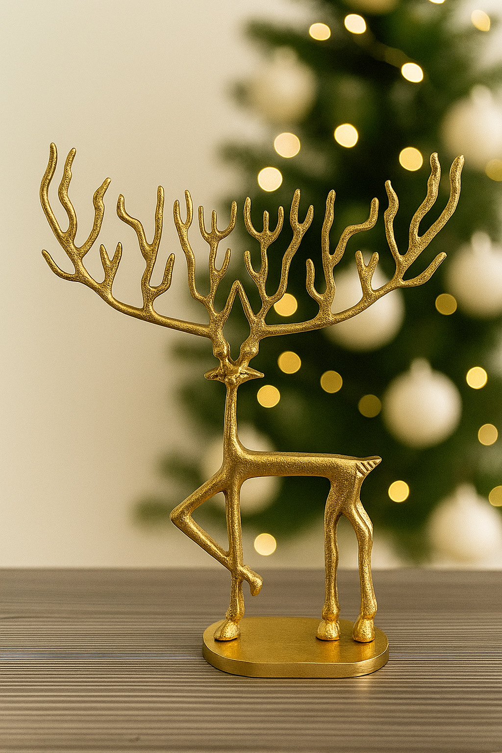 Vixen Gold Metal Stag Ornament