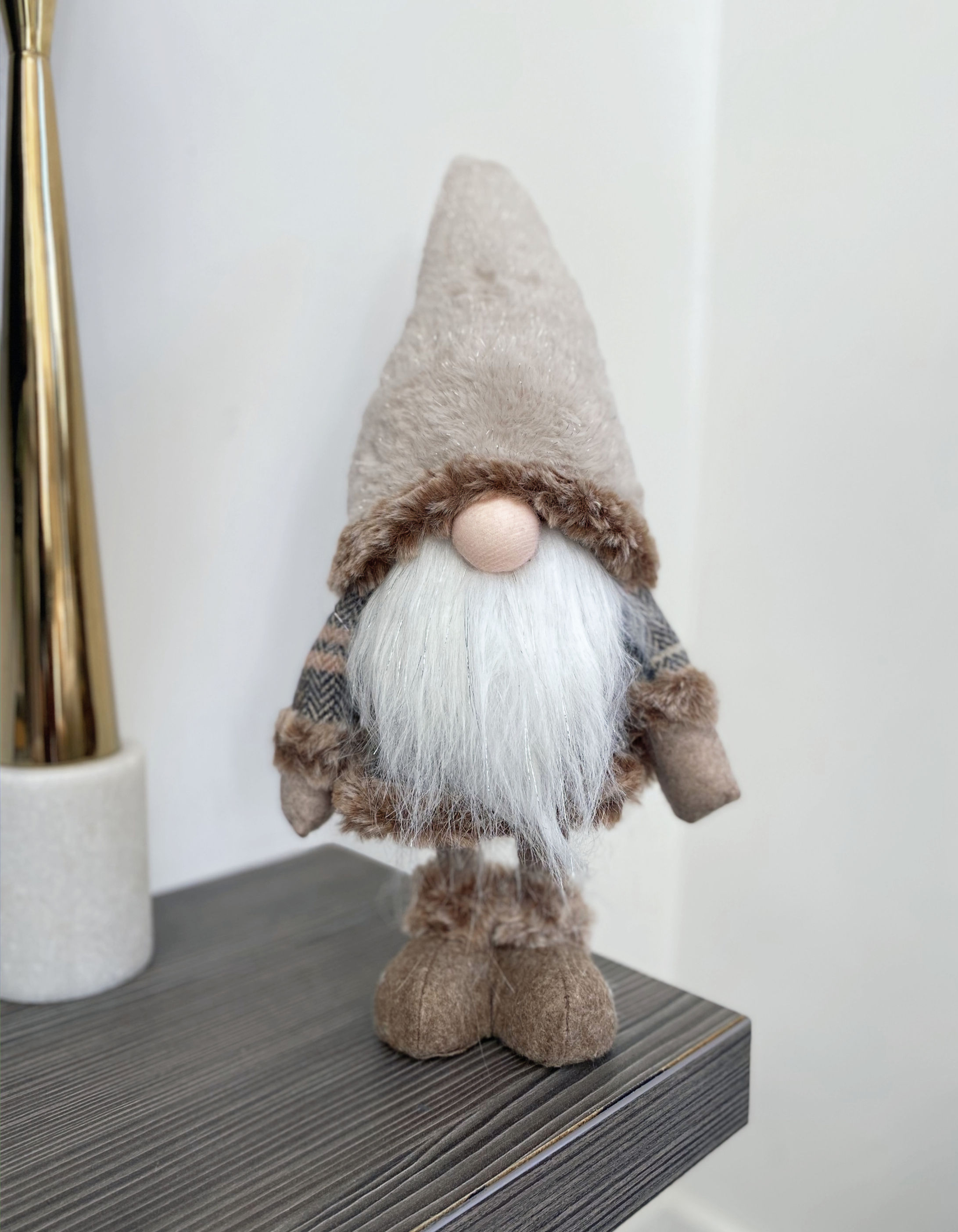 Festive Standing Beige Gonk Ornament