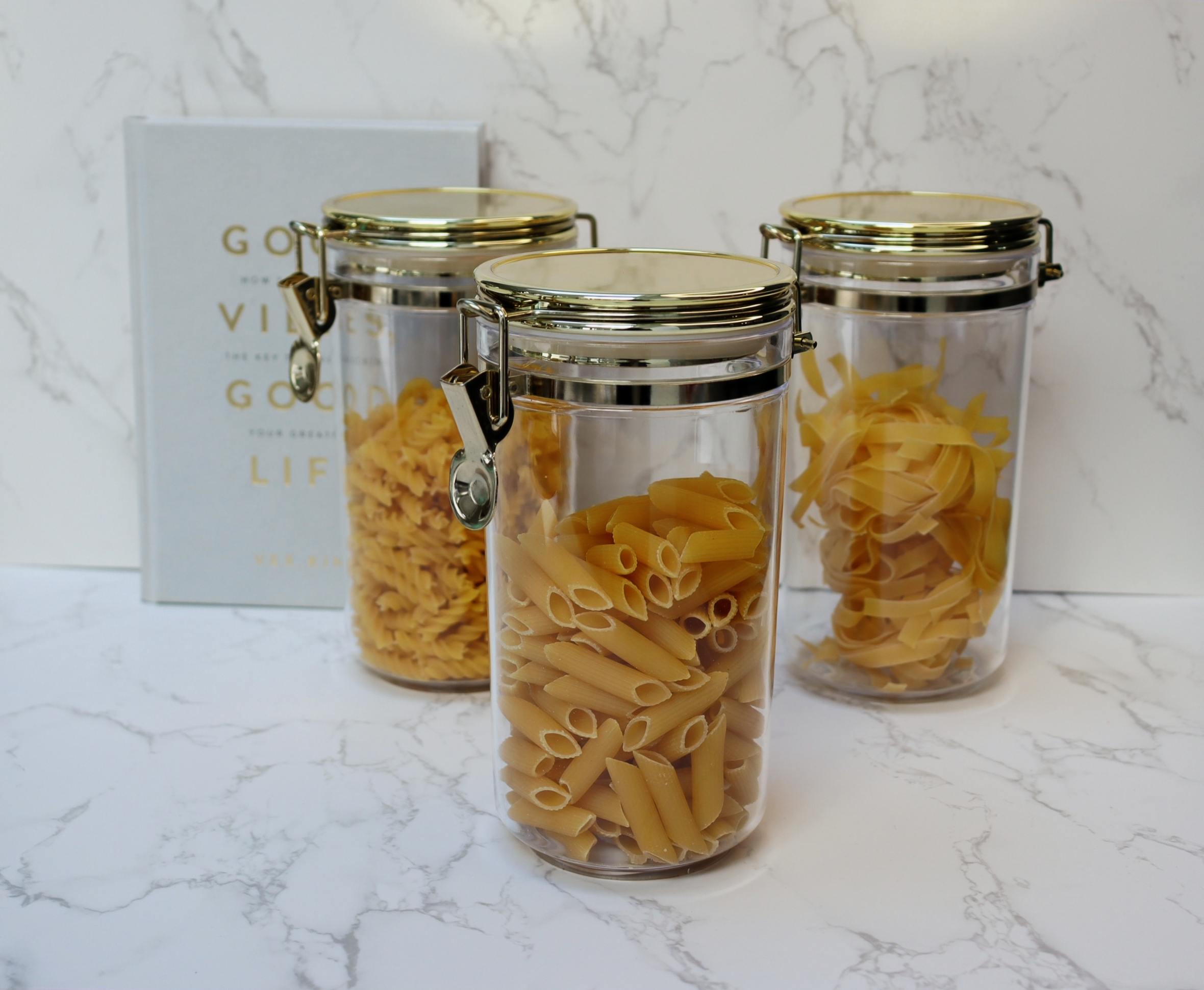 Vida Large Jar With Gold Finish Lid