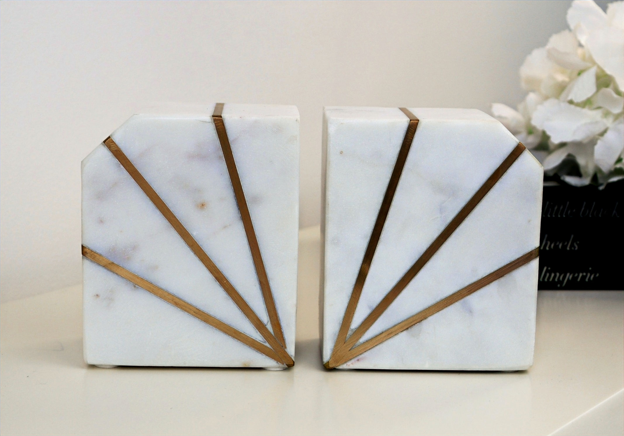 Gallo Set Of 2 Marble Bookends
