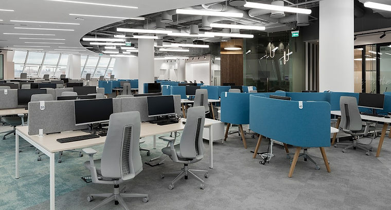 Настольные перегородки ширмы акустические в офисе