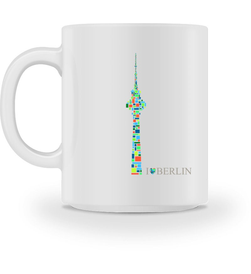 Berlin-TV-Turm-Kaffeetasse, "Ich liebe Berlin"