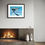 Miniaturbild: Abstrakter Kunstdruck, blaues Design, Kamin