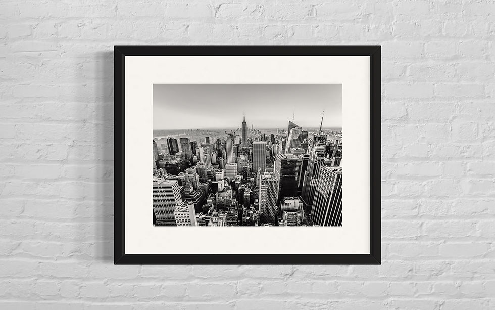 Schwarzweiß-Foto der New Yorker Skyline