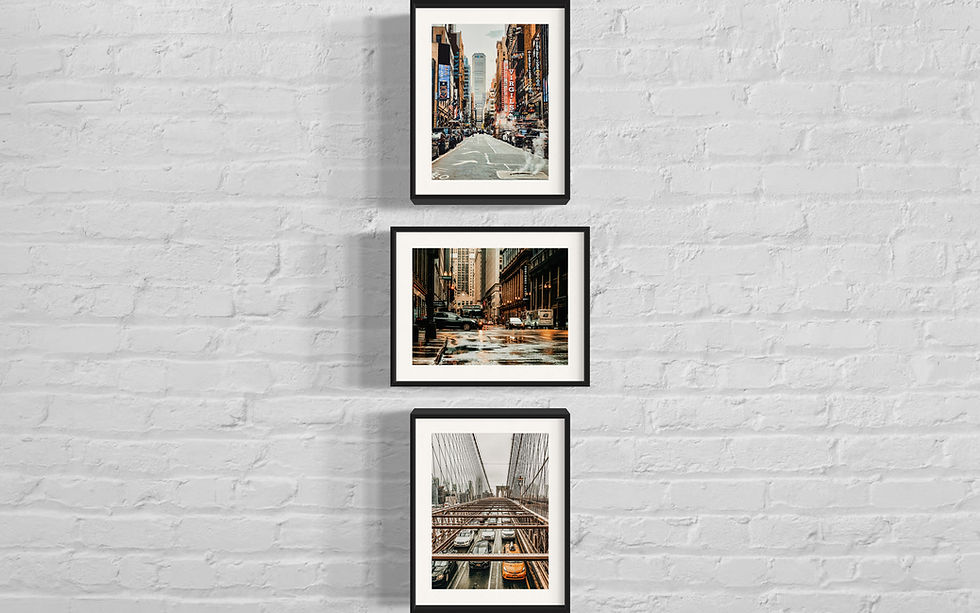 Drei gerahmte Fotos von Chicagoer Straßen