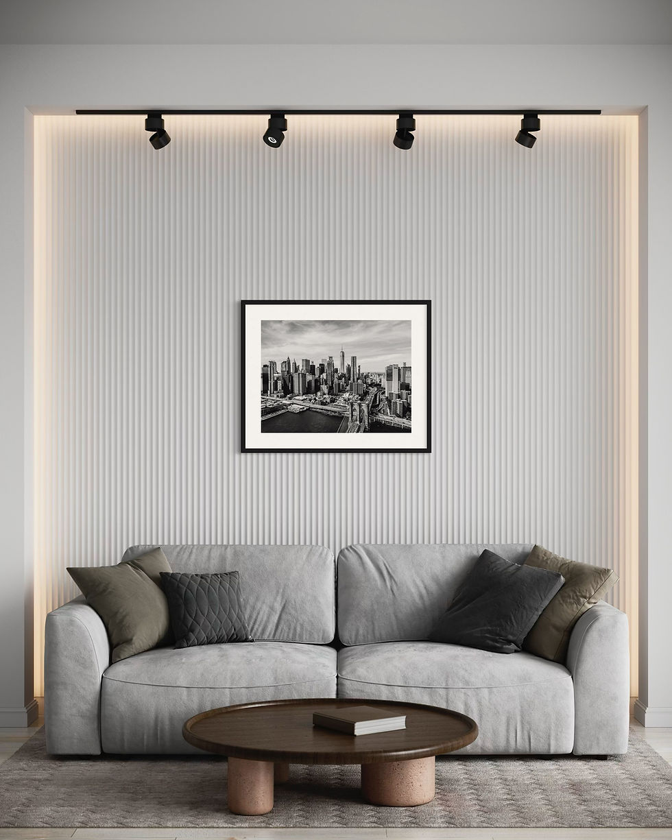 Miniaturbild: Schwarz‑Weiß‑Ansicht der Manhattan Skyline mit ausgewogener Komposition und ruhiger Bildwirkung – New York Skyline I