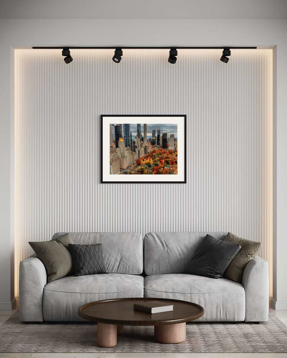 Miniaturbild: Blick auf Central Park in leuchtenden Herbstfarben, umrahmt von modernen Hochhäusern in New York