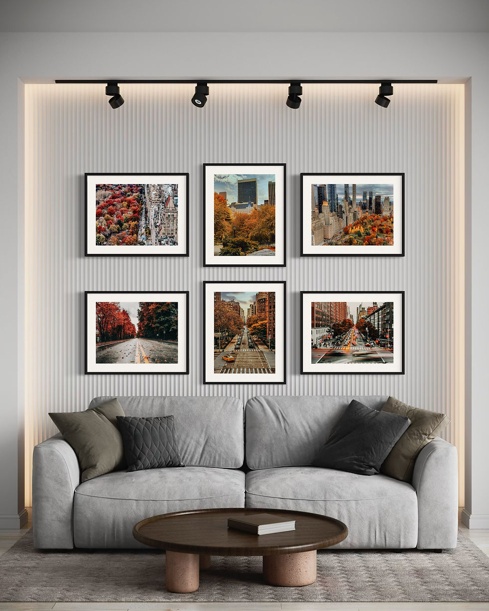 Kurierte Serie von 6 Bildern aus New York im Herbst