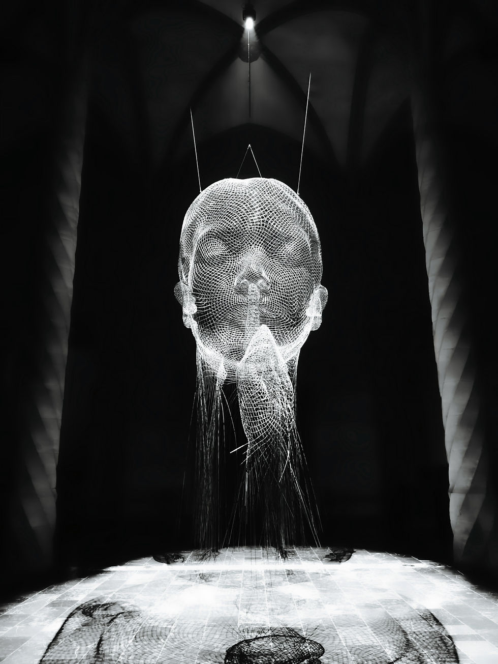 Drahtgestell-Kopfskulptur, Schwebe-Effekt, Kimmel Designs