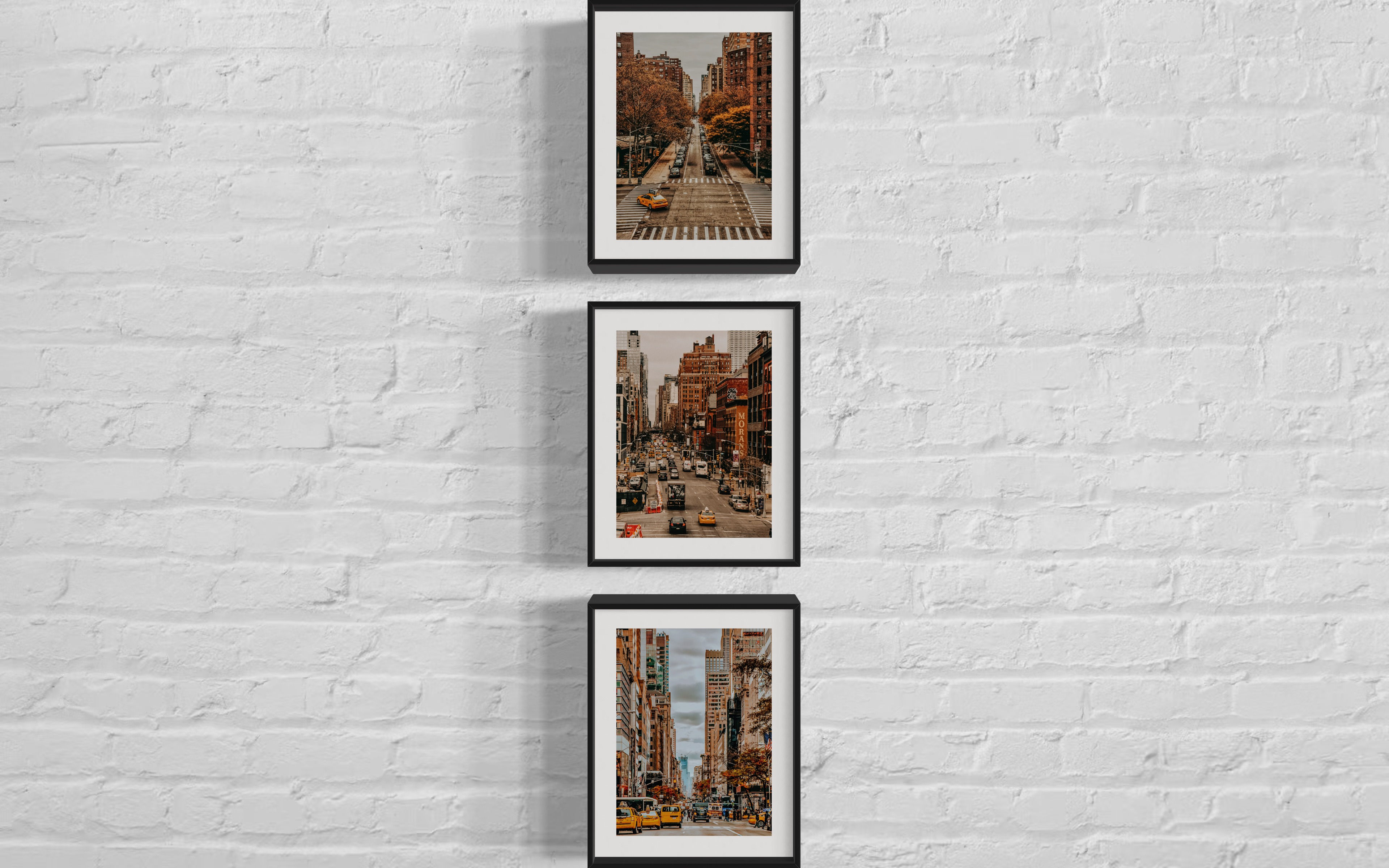 Drei New Yorker Straßenansichten: Herbstliche Stadtbilder