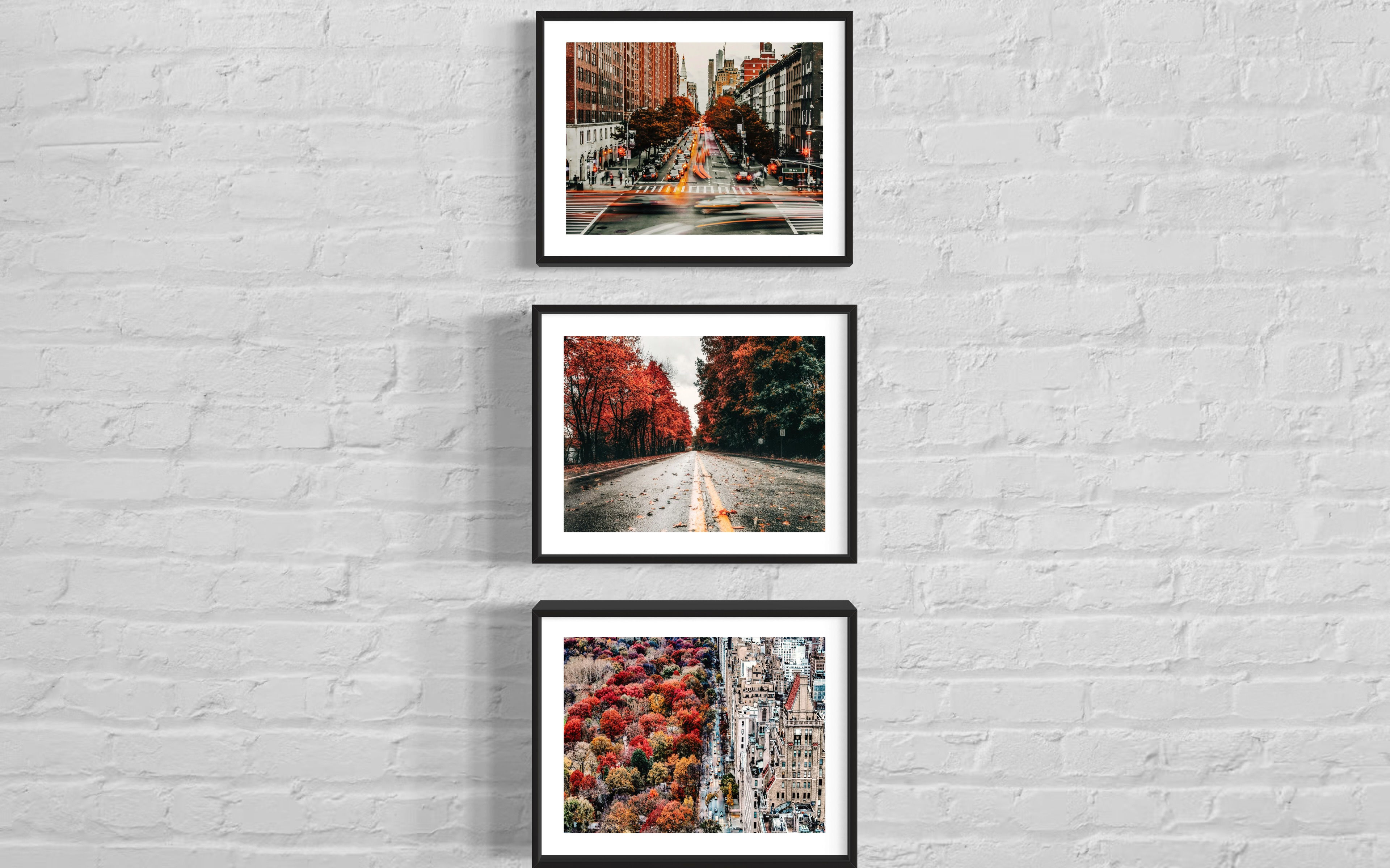 Fall in New York IV - Series of 3