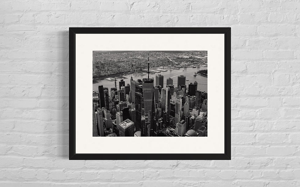 Schwarzweiß-Foto von New Yorks Skyline