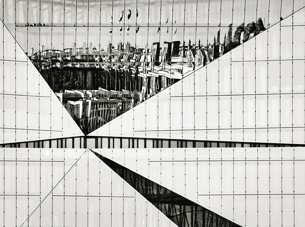 Abstrakte Stadtansicht durch geometrische Formen