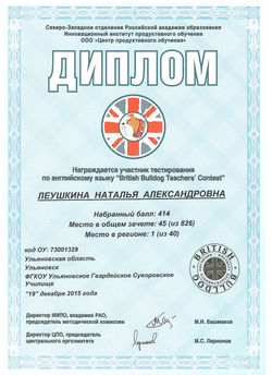 бульдог 1 место