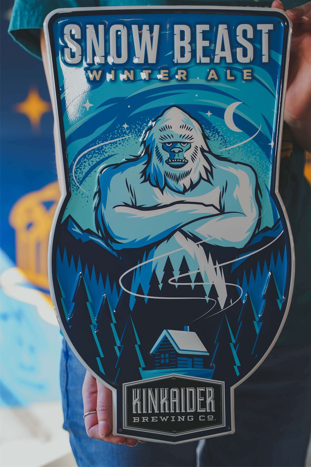 Snow Beast Metal Sign