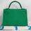 Thumbnail: Hermès Chevre Leather Green Mini Kelly II 20