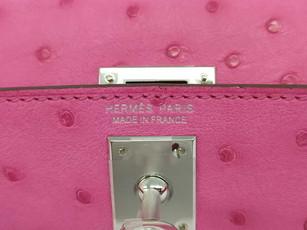 Thumbnail: Hermès Kelly20 Pink Ostrich Palladium Hardware