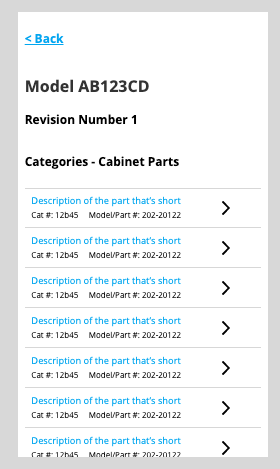 Wireframe - Mobile Parts