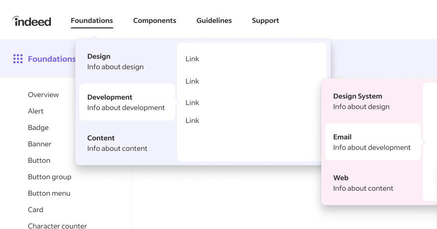 a screenshot of a website showing how menus might look on a website