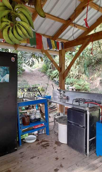 Bañera de tierra en la finca