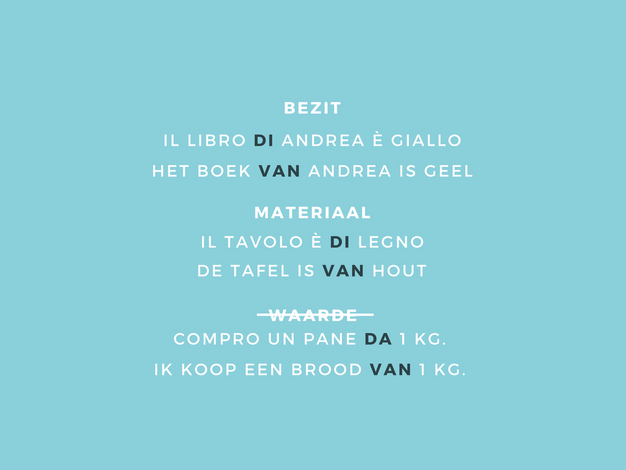 Gebruik voorzetsel DI Gebruik voorzetsel DI