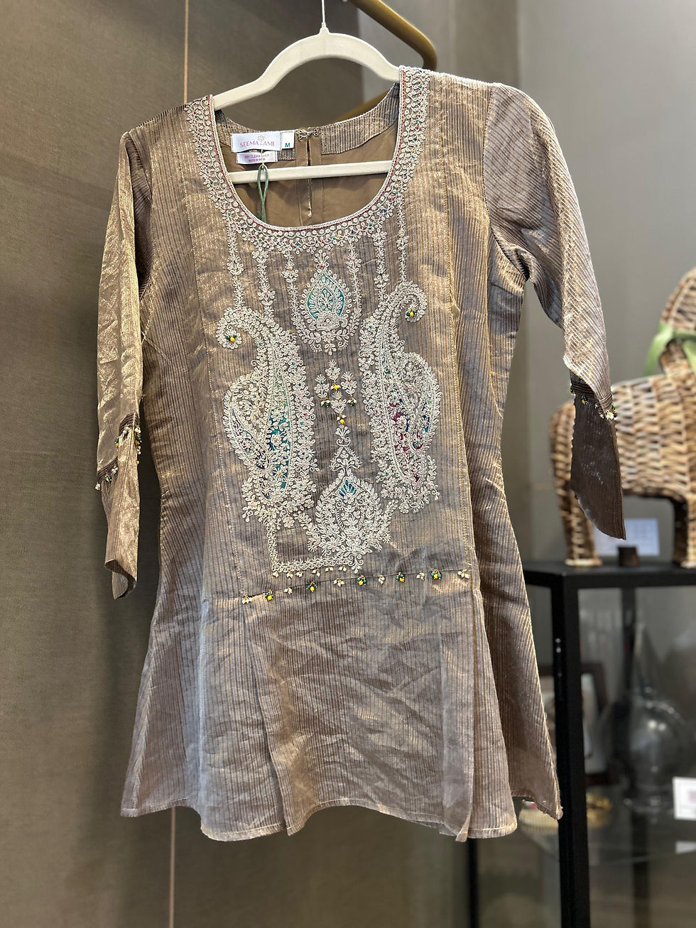 Stripped Tissue Lehenga Set
