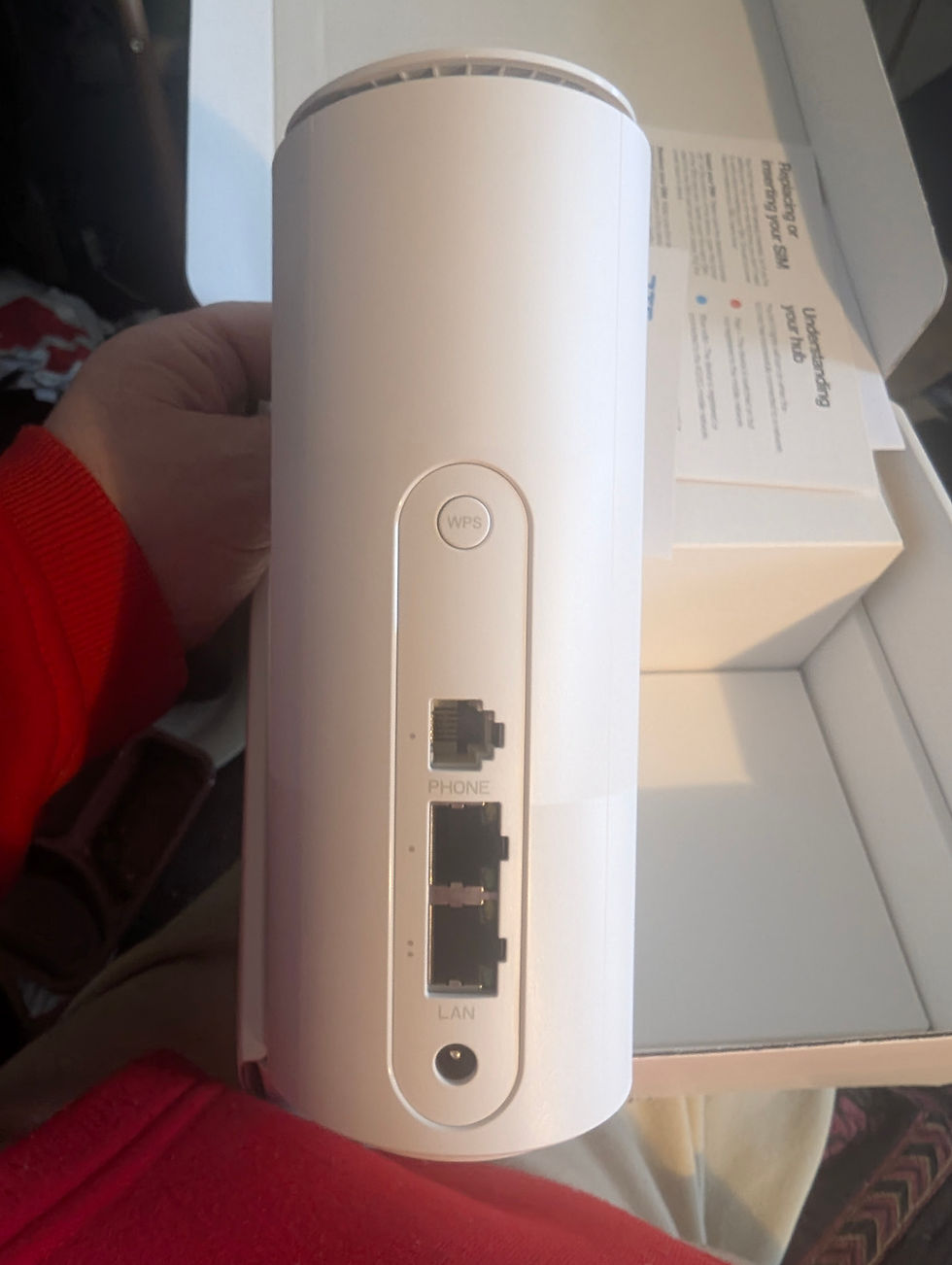 3 5G broadband router showing rear view with ethernet ports