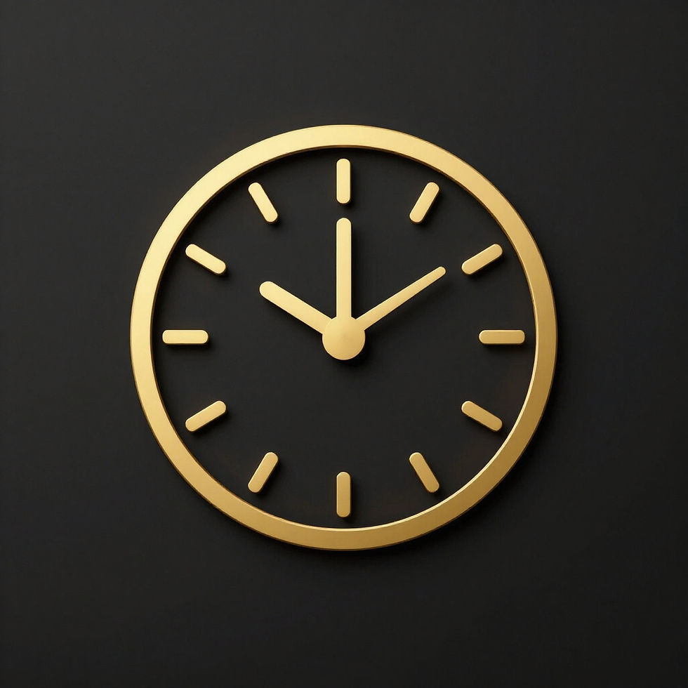 Gold clock icon for affordable car cleaning central coast booking.