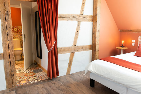 Chambre d'hôte Inspiration Textile confortable et moderne Domaine La Grange Ungersheim Haut-Rhin Alsace France
