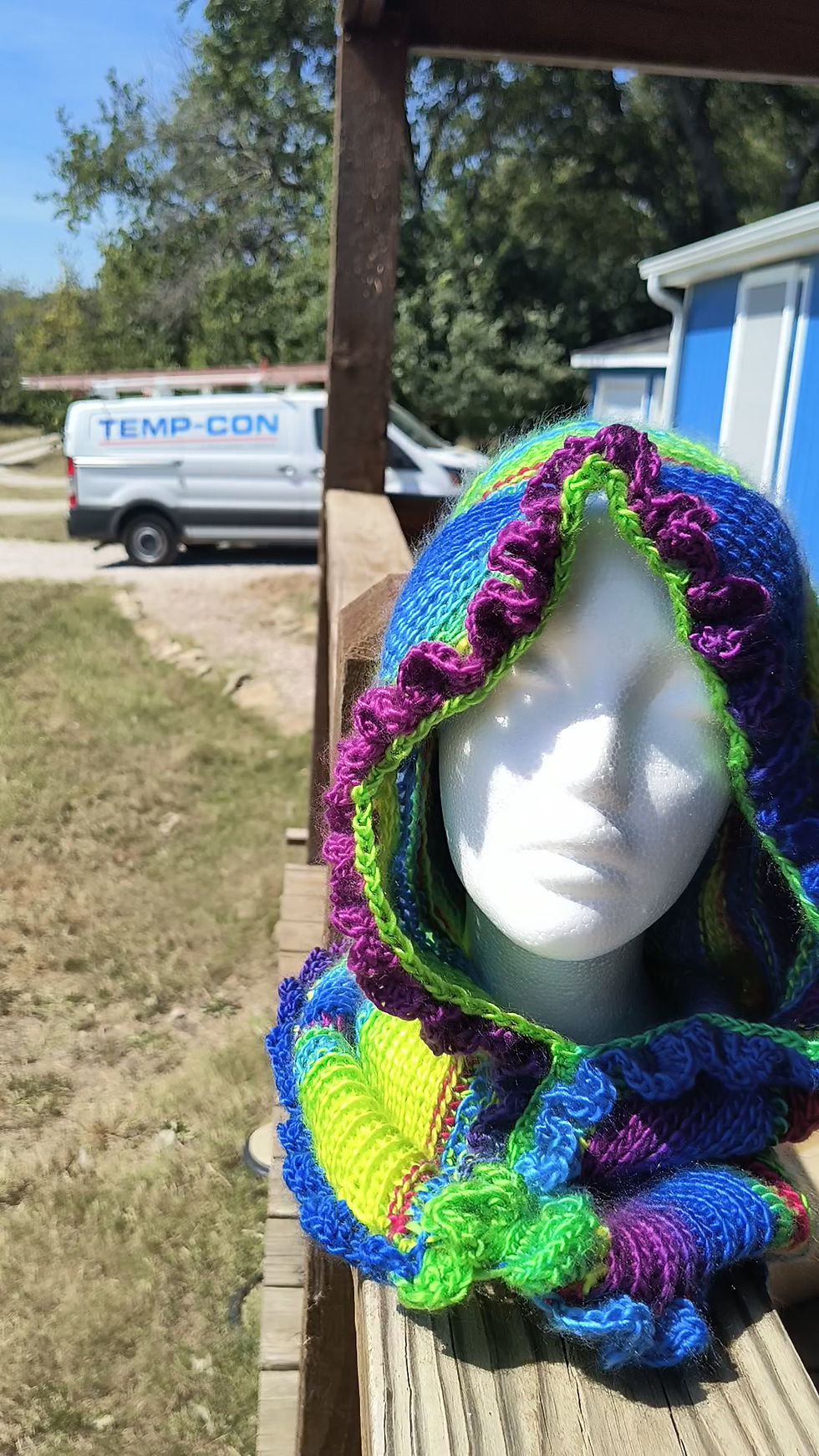 Thumbnail: Vibrant Colorful Whimsical Crochet Hood 