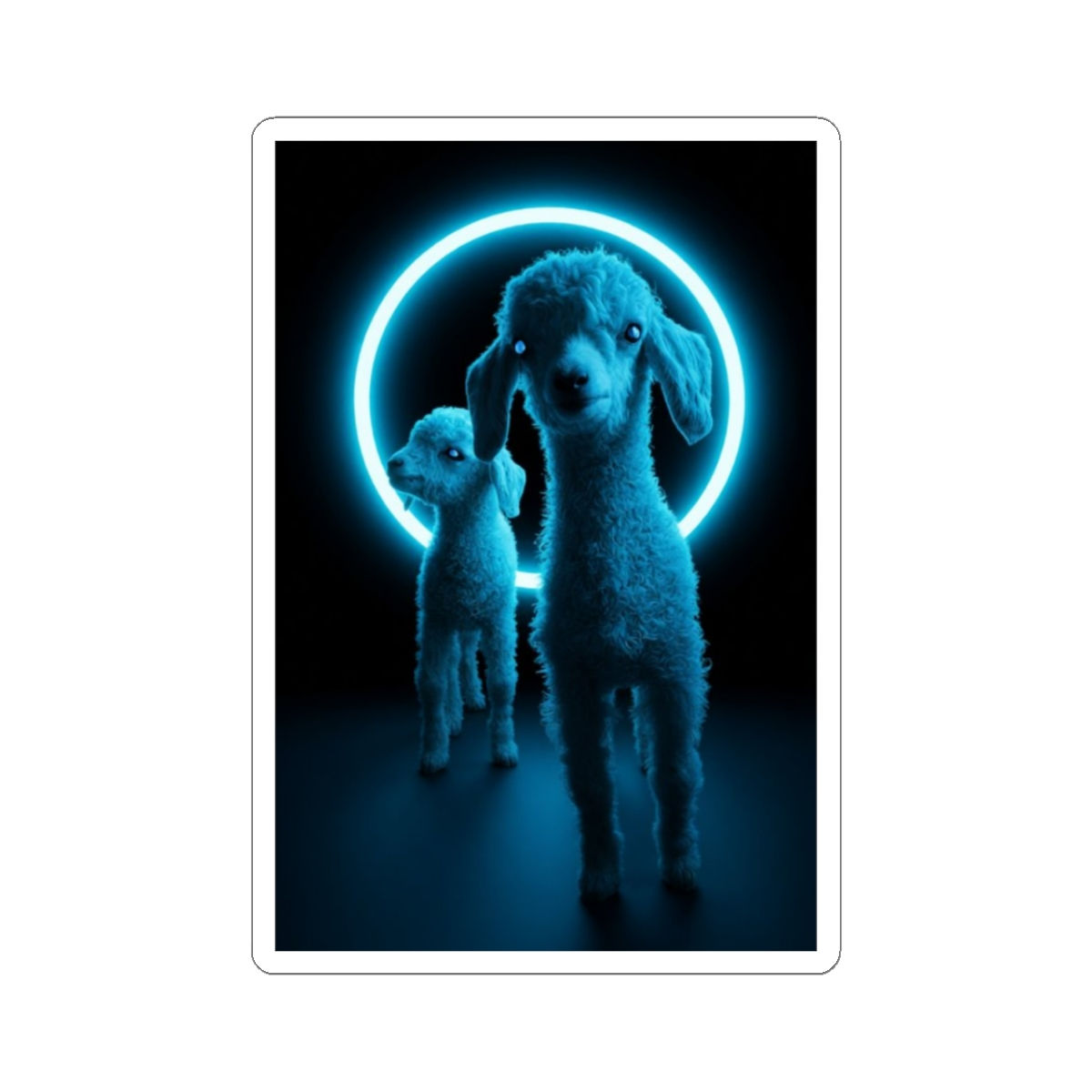 Alien Angora kid goats Sticker | Kiss-Cut Sticker