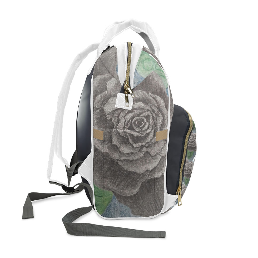 Thumbnail: Black Rose, Cat Diaper Backpack | Black Rose Print