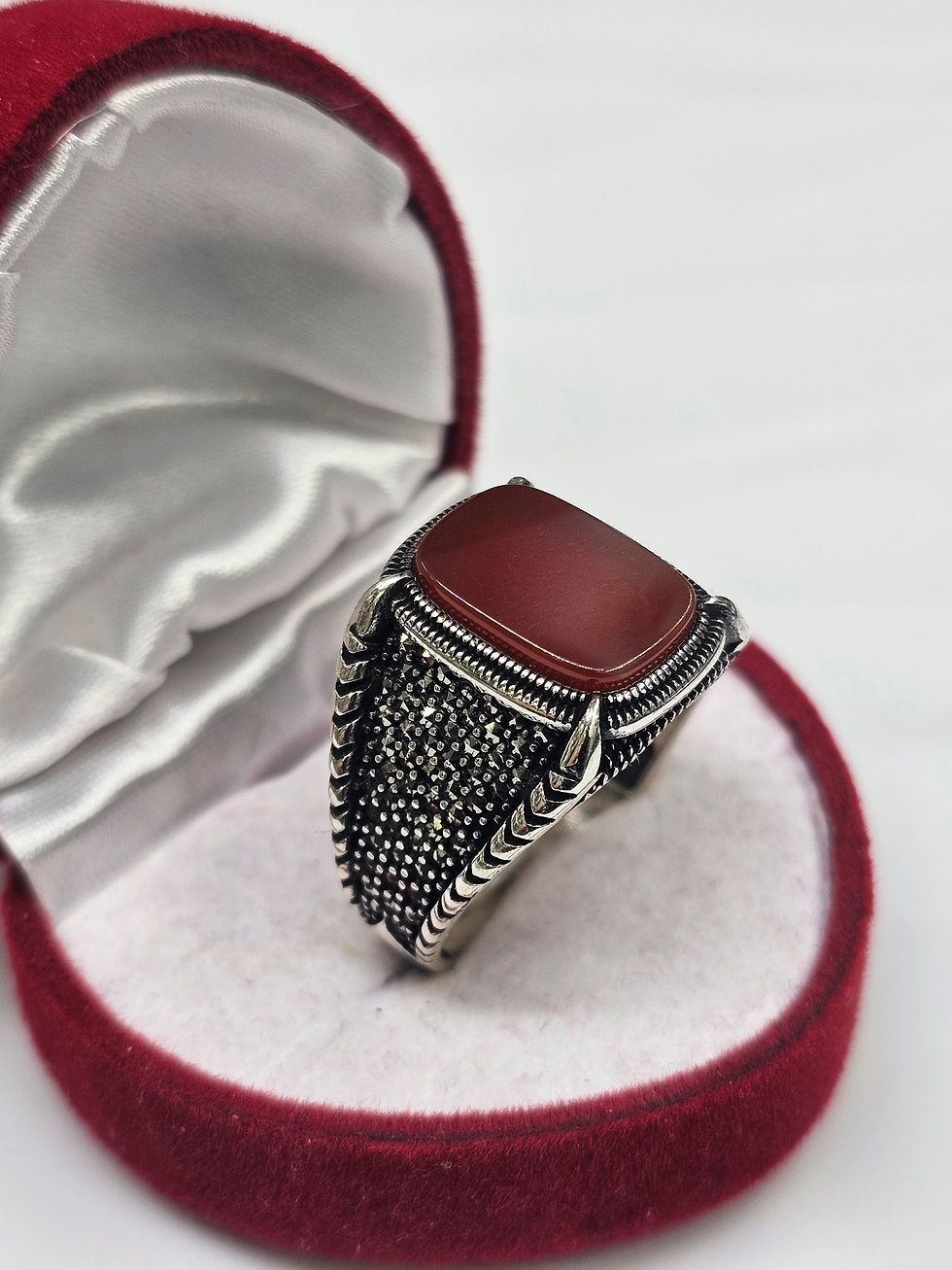 Küçük resim: Akik Taşlı Gümüş Yüzük 8.22