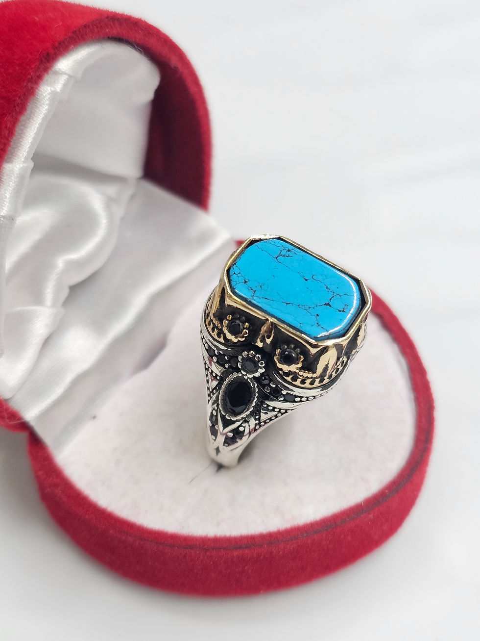 Küçük resim: Firuze Turkuaz Taşlı Gümüş Yüzük 11.88