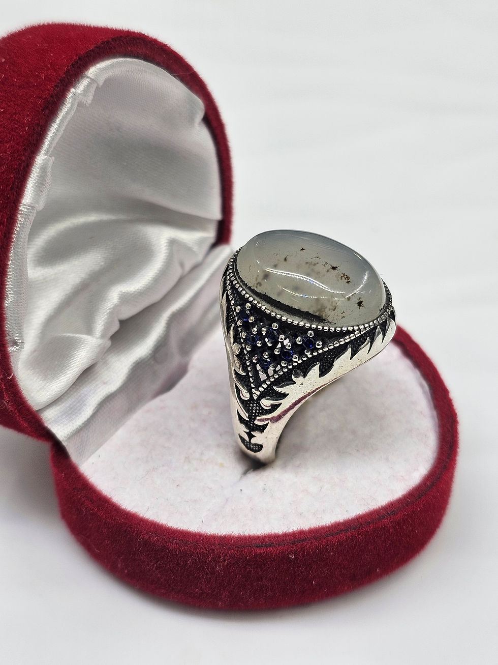 Küçük resim: Yemen Akiği Gümüş Yüzük 9.62