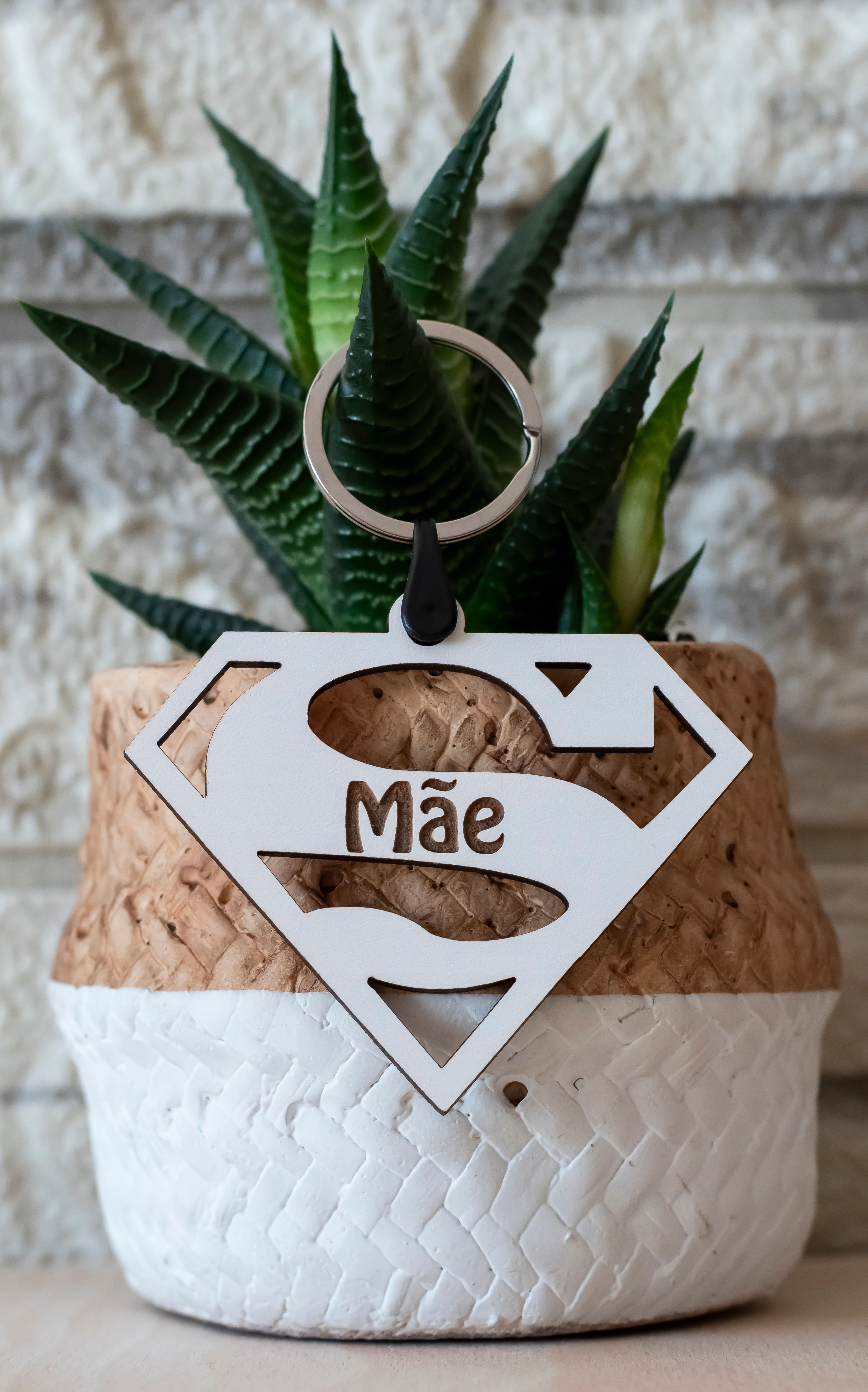 💗 Porta-chaves “Super Mãe” 💪