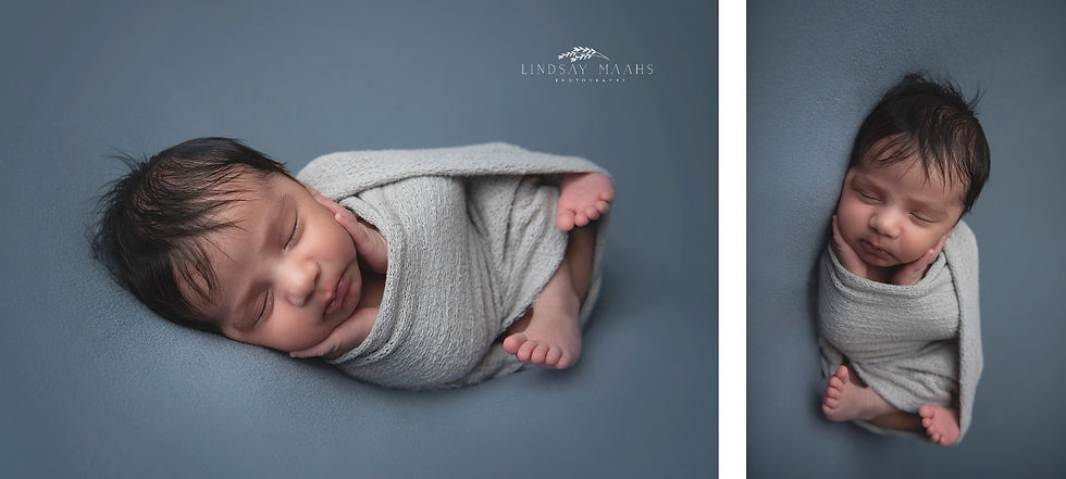 Newborn photography wrapped pose