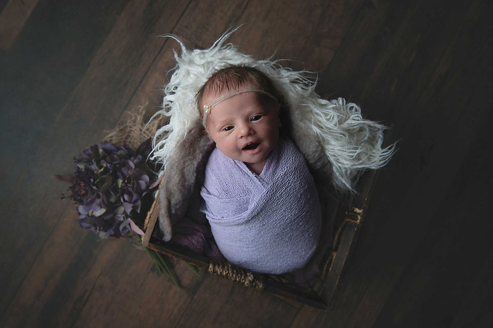 Newborn girl purple basket