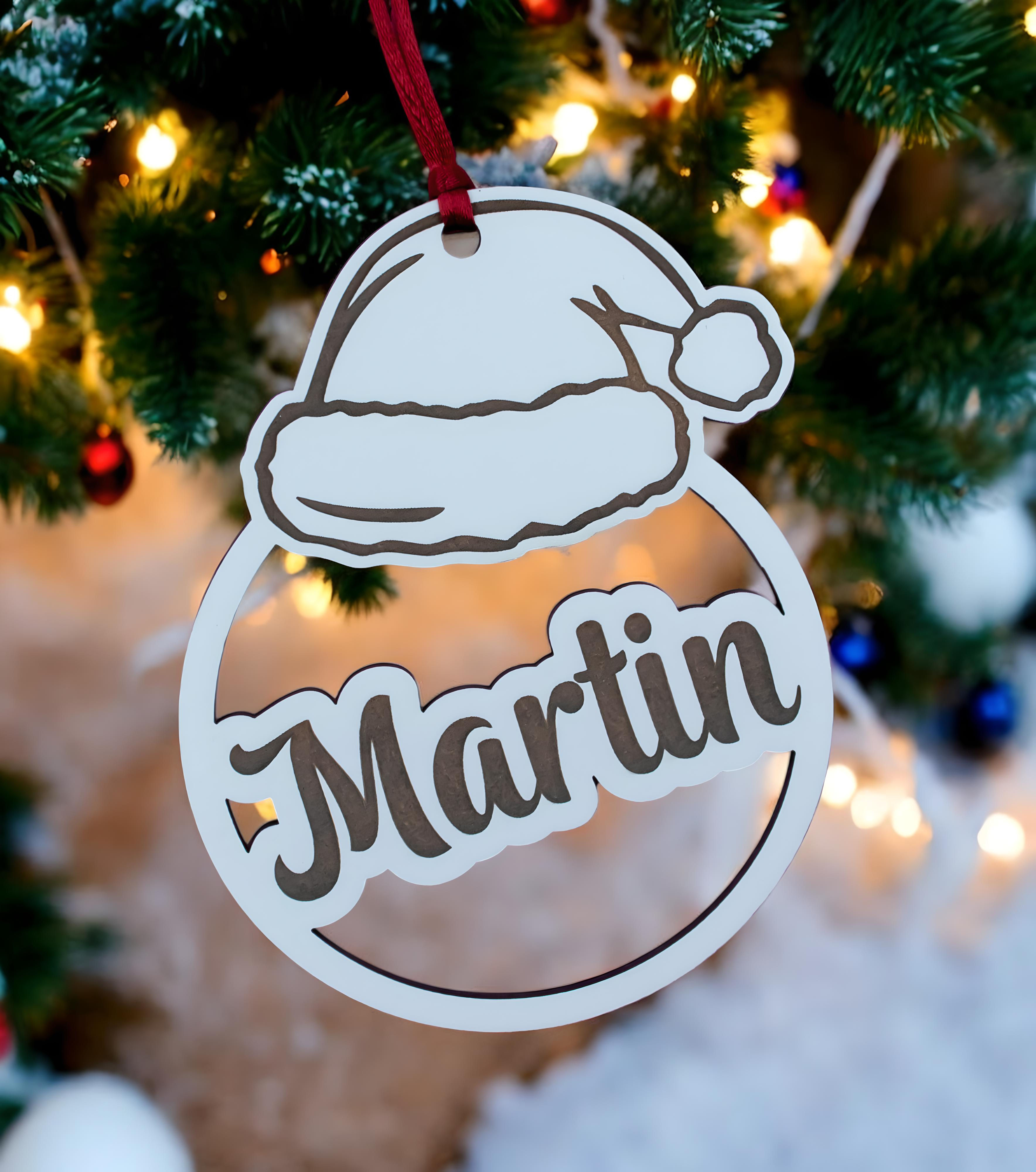 🎅 Bolinhas de Natal c/nome (Gorro do Pai Natal) 🎄