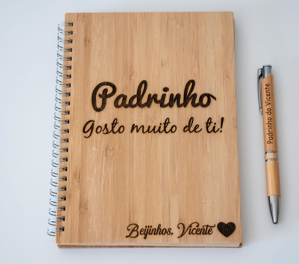 Miniatura: 🎍 Conjunto Caderno + Caneta em Bambu Personalizado ✍️