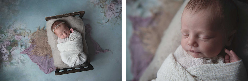 Newborn girl bed prop turquoise